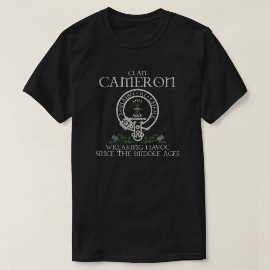 Cameron of Erracht Clan crestスコットランドの姓tar Tシャツ (デザイン正面)