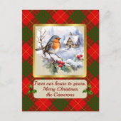 Cameron Tartan w/Robin Personalized   シーズンポストカード (正面)