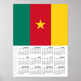 Cameroon 2026 Calendar, Large, Cameroon Flag ポスター