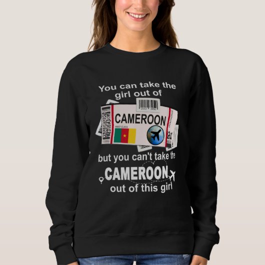 Cameroon Boarding Pass  Cameroon Girl  Cameroon スウェットシャツ (正面)