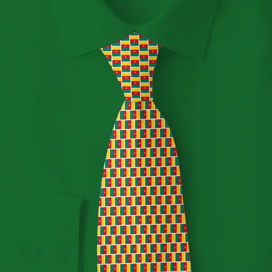 Cameroon Flag Brick Pattern ネクタイ