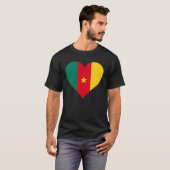 Cameroon Flag Heart Cameroon  Love Cameroon Tシャツ (正面フル)