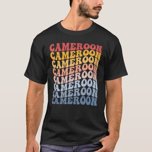 Cameroon Groovy Retro Cameroonian Tシャツ (正面)
