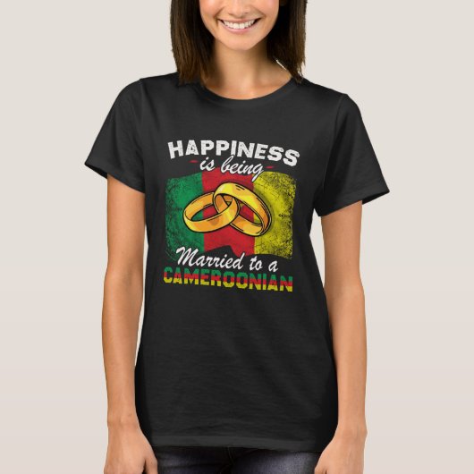 Cameroonian Marriage Cameroon Married Flag Wedded  Tシャツ (正面)