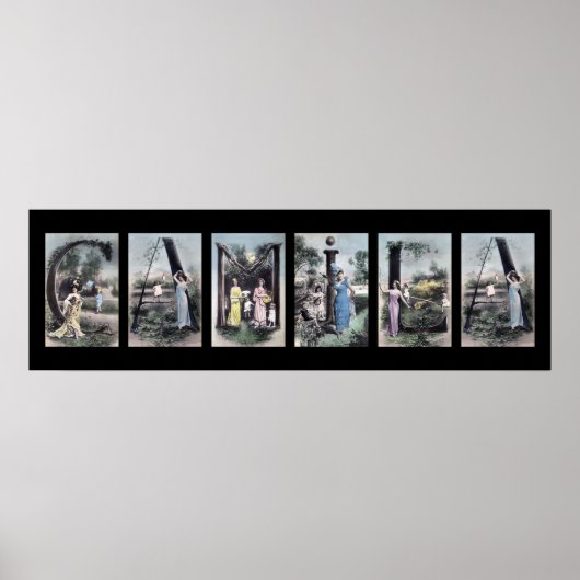 CAMILAヴィンテージアルファベットレター名アート ポスター (正面)