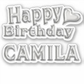 Camila Happy Birthday silver Aufkleber Sticker シール (正面)