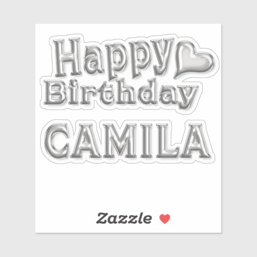 Camila Happy Birthday silver Aufkleber Sticker シール (シート)