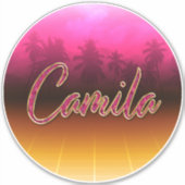 Camila Vorname Name golden pink Aufkleber Sticker シール (正面)