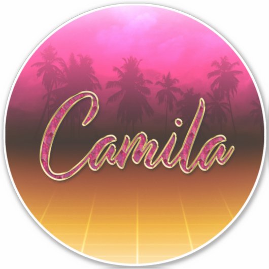 Camila Vorname Name golden pink Aufkleber Sticker シール (正面)