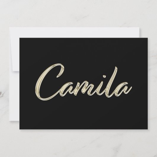 Camila white gold Handwriting Karte カード (正面)