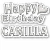 Camilla Happy Birthday silver Aufkleber Sticker シール (正面)