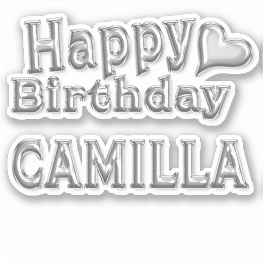 Camilla Happy Birthday silver Aufkleber Sticker シール (正面)