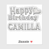 Camilla Happy Birthday silver Aufkleber Sticker シール (シート)