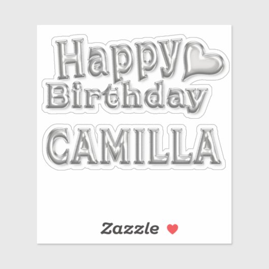 Camilla Happy Birthday silver Aufkleber Sticker シール (シート)