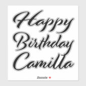 Camilla Name Vorname black Sticker Geburtstag シール (シート)