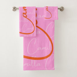 Camilla Repeating Name Pattern  バスタオルセット