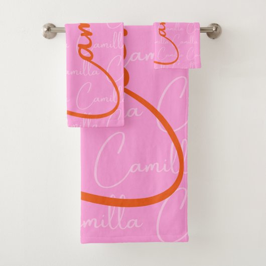 Camilla Repeating Name Pattern  バスタオルセット (インサイチュ)