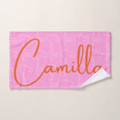 Camilla Repeating Name Pattern  バスタオルセット (ハンドタオル)