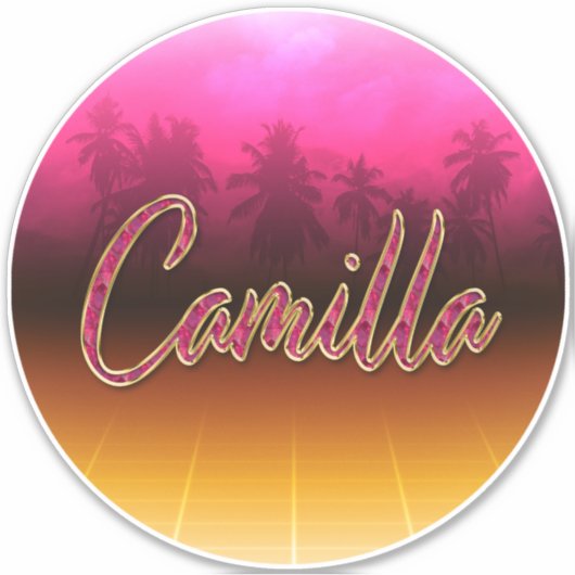 Camilla Vorname Name golden pink Aufkleber Sticker シール (正面)