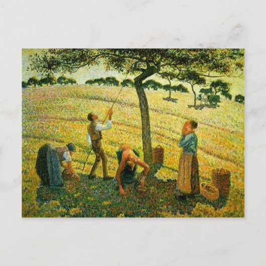 Camille Pissarro – リンゴのEragny-sur-Epteでのピッキング ポストカード (正面)
