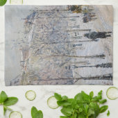 Camille Pissarro – 外側の大通り、雪効果 キッチンタオル (折り畳み)