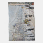 Camille Pissarro – 外側の大通り、雪効果 キッチンタオル (縦)