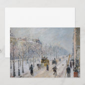 Camille Pissarro – 外側の大通り、雪効果 サンキューカード (正面/裏面)