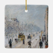 Camille Pissarro – 外側の大通り、雪効果 セラミックオーナメント (裏面)
