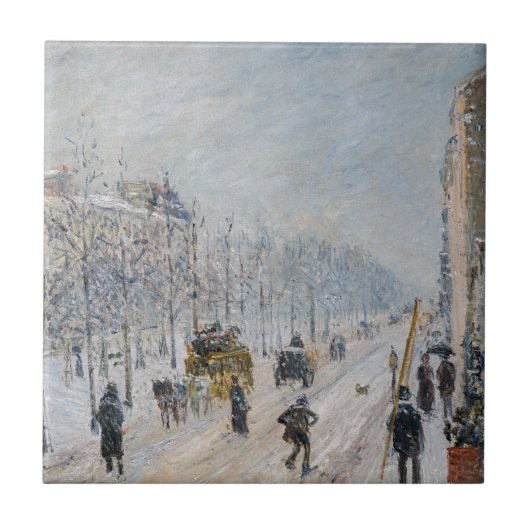 Camille Pissarro – 外側の大通り、雪効果 タイル (正面)