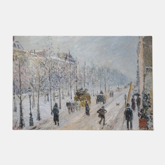 Camille Pissarro – 外側の大通り、雪効果 ドアマット (正面)