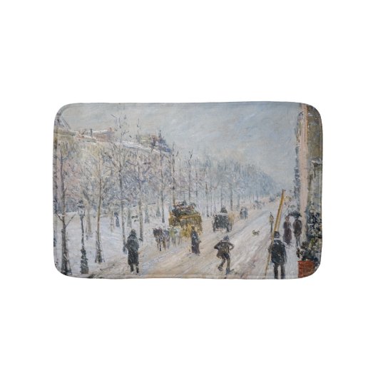 Camille Pissarro – 外側の大通り、雪効果 バスマット (正面)