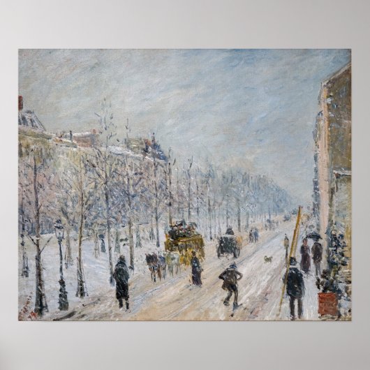 Camille Pissarro – 外側の大通り、雪効果 ポスター (正面)