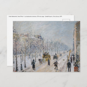 Camille Pissarro – 外側の大通り、雪効果 ポストカード