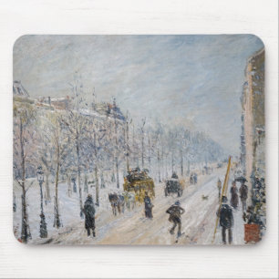 Camille Pissarro – 外側の大通り、雪効果 マウスパッド