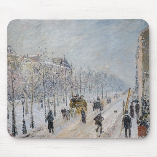 Camille Pissarro – 外側の大通り、雪効果 マウスパッド (正面)