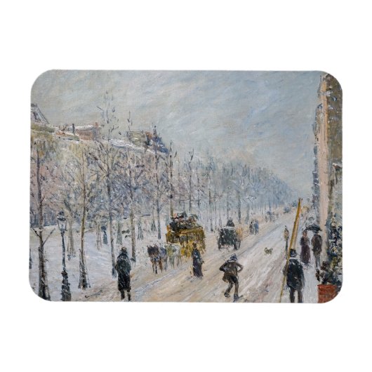 Camille Pissarro – 外側の大通り、雪効果 マグネット (横)