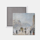 Camille Pissarro – 外側の大通り、雪効果 マグネット (正面/裏面)