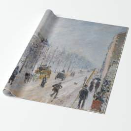 Camille Pissarro – 外側の大通り、雪効果 ラッピングペーパー