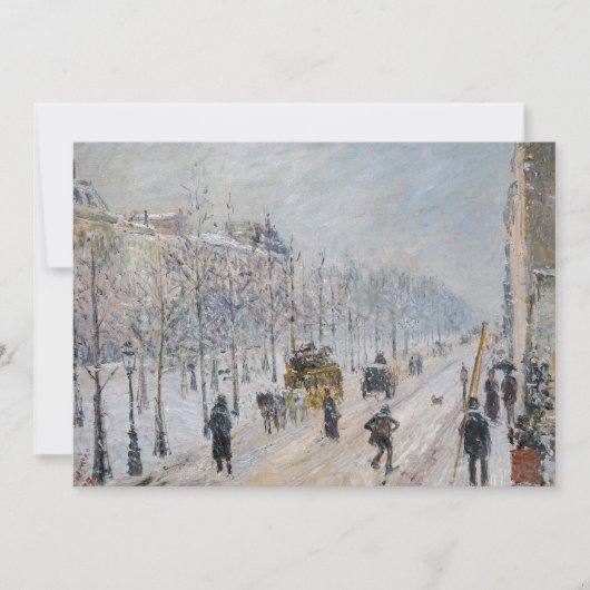 Camille Pissarro – 外側の大通り、雪効果 招待状 (正面)