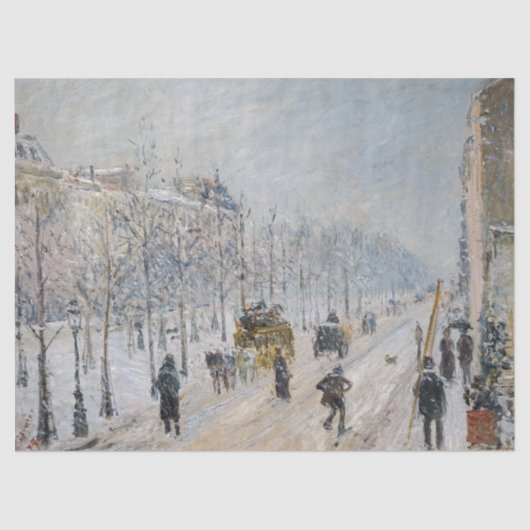 Camille Pissarro – 外側の大通り、雪効果 薄葉紙 (正面)