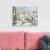 Camille Pissarro - Rabbit Warren at Pontoise, Snow キャンバスプリント (インサイチュ (リビング))