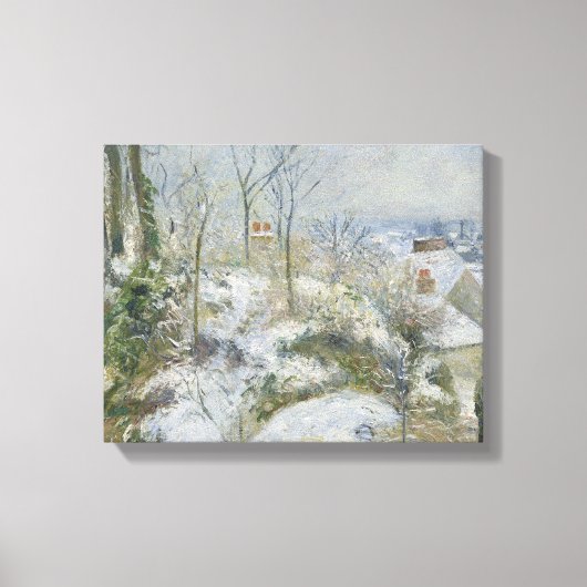 Camille Pissarro - Rabbit Warren at Pontoise, Snow キャンバスプリント (正面)