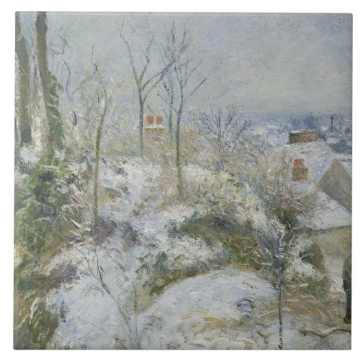 Camille Pissarro - Rabbit Warren at Pontoise, Snow タイル (正面)