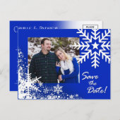 Camille Winter Snowflakes日付写真を保存 案内ポストカード (正面/裏面)