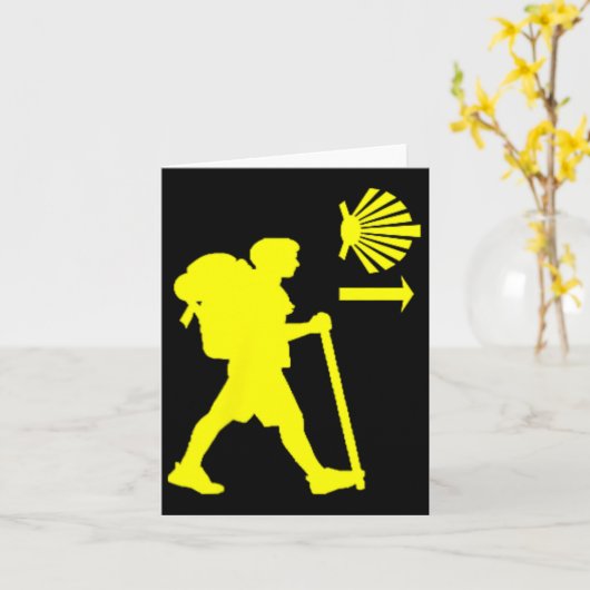 Camino De Santiago De Compostela Spain Pilgrim Hik カード (黄色い花)