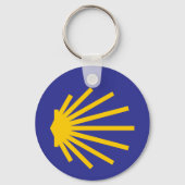 Camino de Santiago Keychain – 黄色の矢印とシェル キーホルダー (正面)