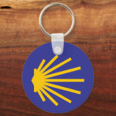 Camino de Santiago Keychain – 黄色の矢印とシェル キーホルダー (正面)