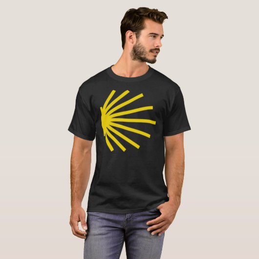 Camino De Santiago - Yellow Shell Trail Marker Ess Tシャツ (正面フル)