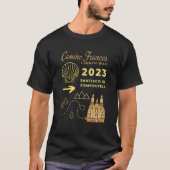 Camino Frances French Way 2023 Santiago de Compost Tシャツ (正面)