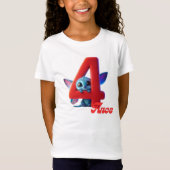 Camisa básica para niña cumpleaños 4 años tシャツ (正面)